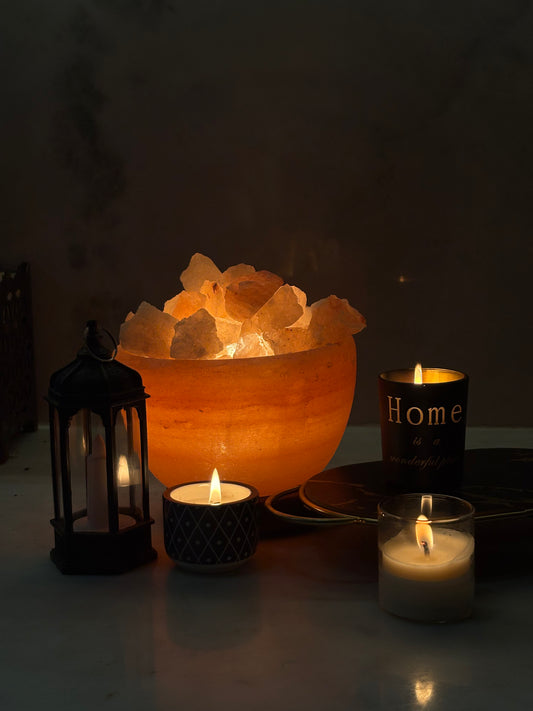 Himalayan Pink Salt Fire Bowl Lamp