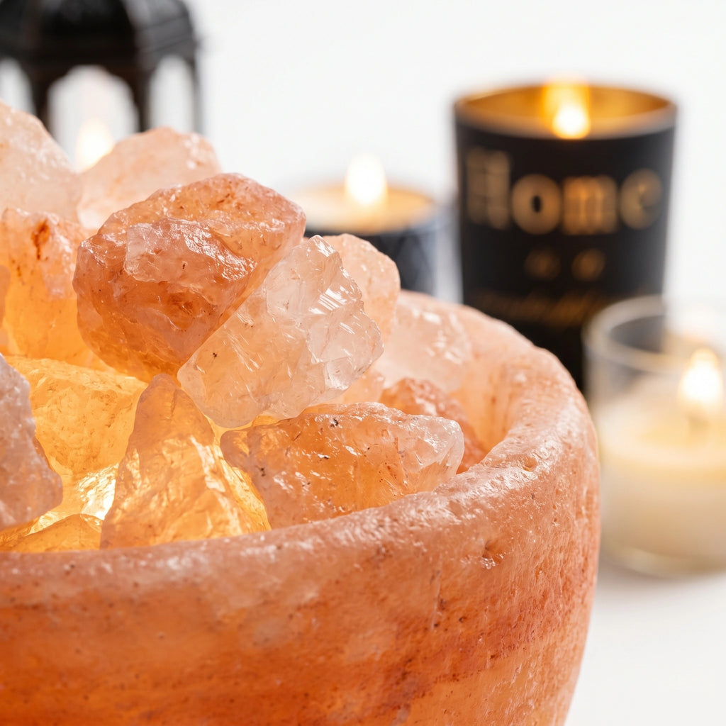 Himalayan Pink Salt lamp with stars frame